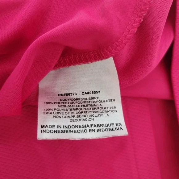 Nike Dri Fit Athletic T Shirt YOUTH Size Large Athletic Top Logo Pink Black - Picture 6 of 11